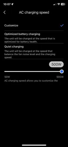 AC charging speed