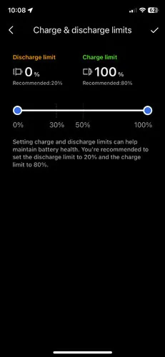 Charge & discharge limits