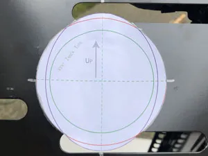 Template to cut hole cut in back of seat base