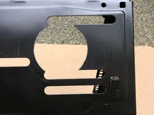 Hole cut in back of seat base