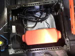 Test fitting with polyiso insulation on floor